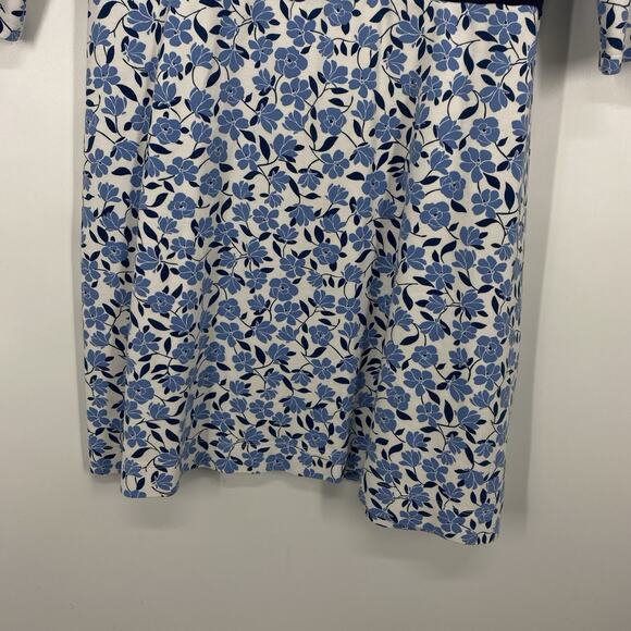 Draper James Persley Ponte Dress Size Medium Nassau Navy Blue Pattern A line - Picture 3 of 12